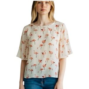 MOLLY BRACKEN flamingo blouse
